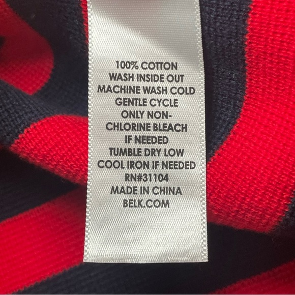 Crown & Ivy Red Navy Stripe Sweater Gold Buttons XL Nautical Coastal Sailor - Picture 6 of 9